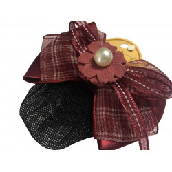Ribbon Hair Net with Clip (Red) Ribbon Hair Net with Clip (Red)